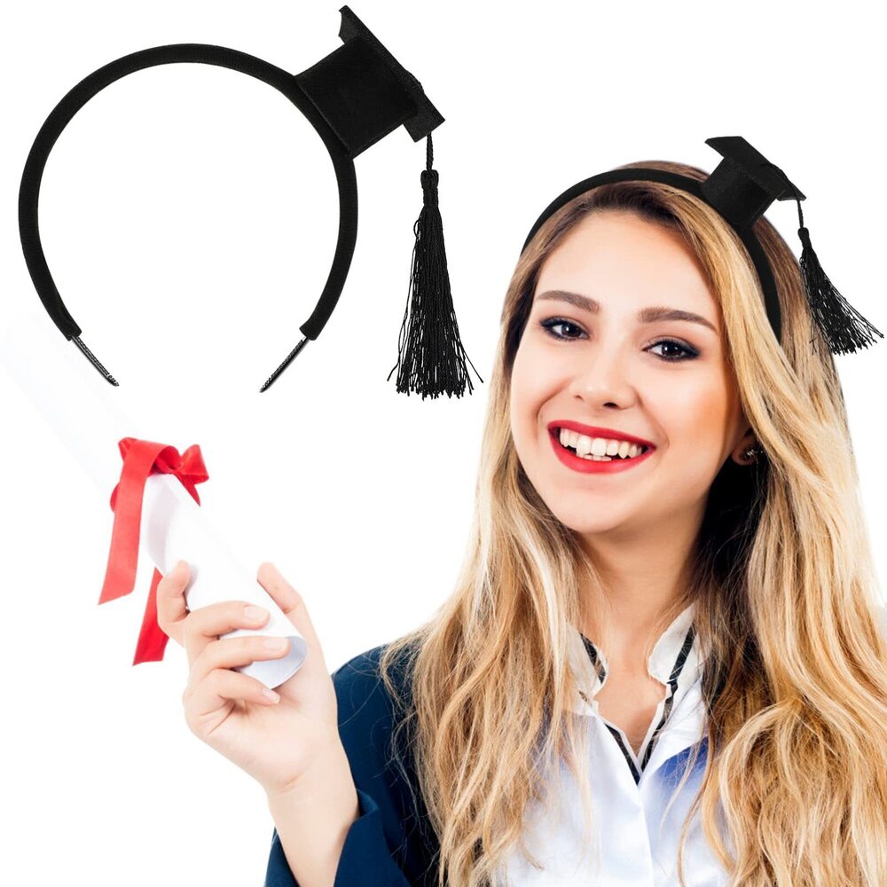 5717 Graduation Headband Stereoscopic Tassel Hat Decorated Hairhoop